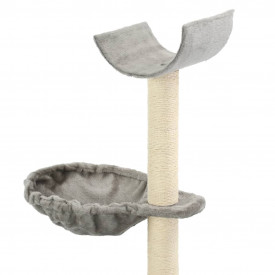 Ansamblu pisici, stâlpi funie de sisal, 105 cm, gri - Img 4