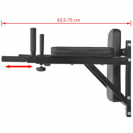 Aparat exerciții triceps și abdomen, montare pe perete, negru - Img 7