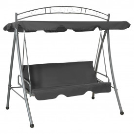 Balansoar de exterior cu copertină antracit 198x120x205 cm oțel
