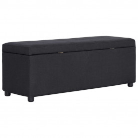 Bancă cu compartiment de depozitare, negru, 116 cm, poliester - Img 4