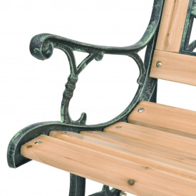 Bancă de grădină cu spătar cu model cu trandafiri - Img 4