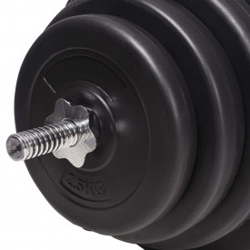 Bancă fitness cu raft greutăți, set haltere/gantere, 120 kg - Img 12