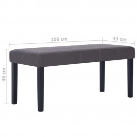 Bancă, gri, 106 cm, piele artificială - Img 7