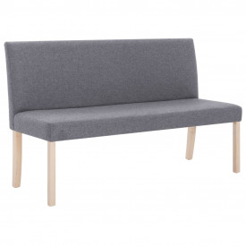 Bancă, gri deschis, 139,5 cm, poliester - Img 2