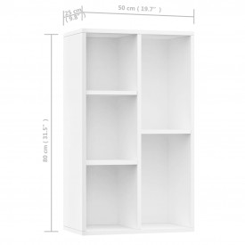 Bibliotecă/Servantă, alb, 45 x 25 x 80 cm, PAL - Img 11