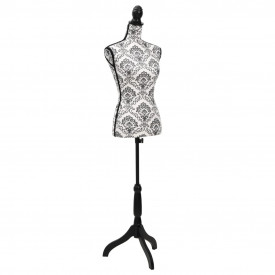 Bust croitorie feminin Negru cu alb
