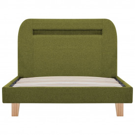 Cadru de pat cu LED-uri, verde, 90 x 200 cm, material textil - Img 5