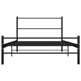 Cadru de pat, negru, 100 x 200 cm, metal - Img 2