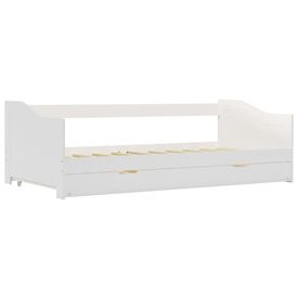 Cadru pat canapea, extensibil, alb, 90 x 200 cm, lemn de pin - Img 2