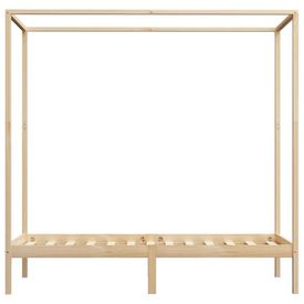 Cadru pat cu baldachin, 100x200 cm, lemn masiv de pin - Img 2