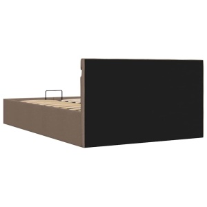 Cadru pat hidraulic depozitare LED gri taupe 120x200 cm textil - Img 8