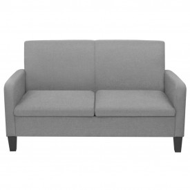 Canapea cu 2 locuri, 135 x 65 x 76 cm, gri deschis - Img 2