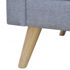 Canapea cu 2 locuri, material textil, gri deschis - Img 3