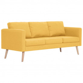 Canapea cu 3 locuri, galben, material textil - Img 2