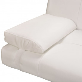 Canapea extensibilă 2 perne, piele artificială, reglabil, crem - Img 6