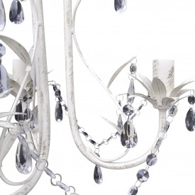 Candelabre suspendate de plafon cu cristale 2 buc. alb elegant - Img 5