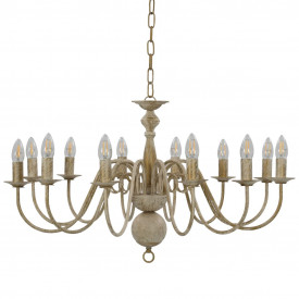 Candelabru, alb vintage, 12 becuri E14 - Img 2