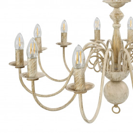 Candelabru, alb vintage, 12 becuri E14 - Img 7