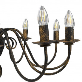 Candelabru antichizat, negru, 12 becuri E14 - Img 6