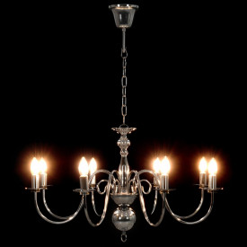 Candelabru, argintiu, 8 becuri E14 - Img 6