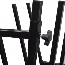 Capră din metal acoperit cu pulbere pentru tăiat lemne, negru - Img 4
