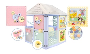 Casuta de joaca Mochtoys Smart House culori pastel, 115 x 106 x 128 cm, 12795 - Img 3