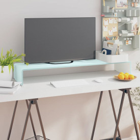 Comodă TV/Suport monitor, sticlă transparentă, 100 x 30 x 13 cm