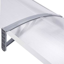 Copertină de ușă, gri și transparent, 240 x 80 cm, PC - Img 3