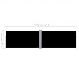 Copertină laterală retractabilă, 160 x 600 cm, negru - Img 10