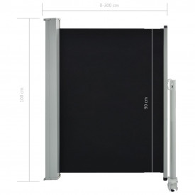 Copertină laterală retractabilă de terasă, negru, 100 x 300 cm - Img 8