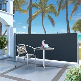 Copertină laterală retractabilă, negru, 120 x 300 cm