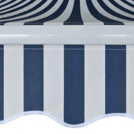 Copertină pliabilă cu acționare manuală, 350 cm, albastru/alb - Img 4