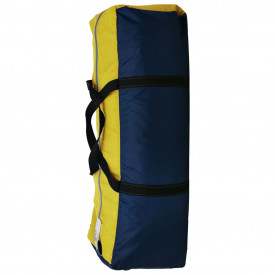 Cort camping material textil, 9 persoane, albastru și galben - Img 7