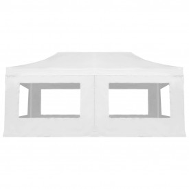 Cort de petrecere pliabil cu pereți, alb, 6 x 3 m, aluminiu - Img 4