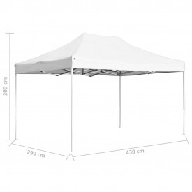 Cort de petrecere pliabil profesional, alb, 4,5x3 m, aluminiu - Img 8