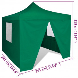 Cort pliabil 4 pereți 3 x 3 m Verde - Img 11