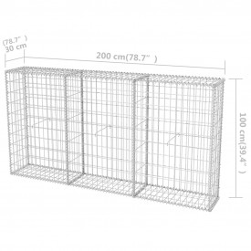 Coș gabion din oțel, 200 x 30 x 100 cm - Img 6