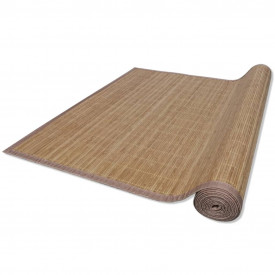 Covor dreptunghiular din bambus 80 x 200 cm, Maro - Img 3