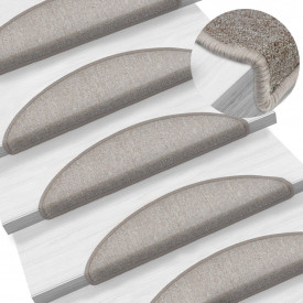 Covorașe de scări, 15 buc, gri taupe, 56 x 17 x 3 cm