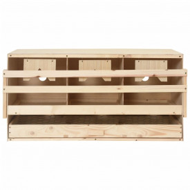 Cuibar găini cu 3 compartimente, 72x33x38 cm, lemn masiv pin - Img 5