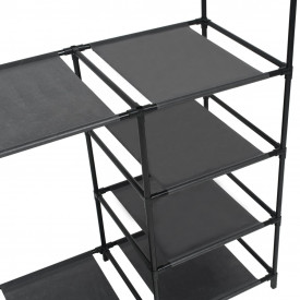 Cuier haine, negru, 87 x 44 x 158 cm, oțel și material nețesut - Img 3