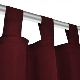 Draperii micro-satin cu bride, 140 x 175 cm, bordo, 2 buc. - Img 4
