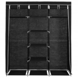 Dulap cu bare și compartimente, negru, 150x45x175 cm - Img 8