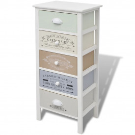 Dulap în stil franțuzesc shabby chic, 5 sertare, lemn - Img 2