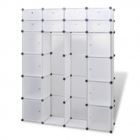 Dulap modular cu 18 compartimente alb 37 x 146 x 180,5 cm - Img 2