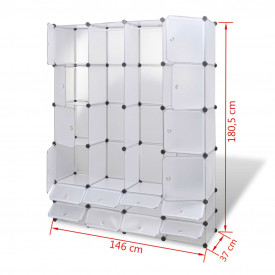 Dulap modular cu 18 compartimente alb 37 x 146 x 180,5 cm - Img 7