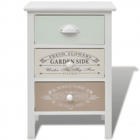 Dulap shabby chic franțuzesc din lemn cu 3 sertare - Img 3
