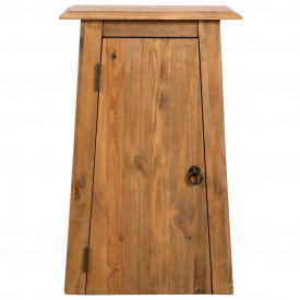 Dulap suspendat baie, lemn masiv de pin reciclat, 42x23x70 cm - Img 2