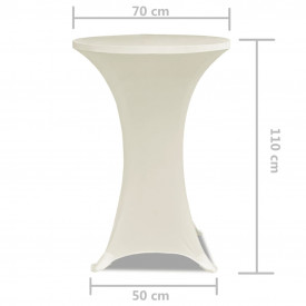 Faţă de masă pentru mese înalte Ø 70 cm Crem Elasticizată 2 buc - Img 5