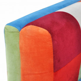 Fotoliu cub, picioare cromate, model Patchwork, material textil - Img 5